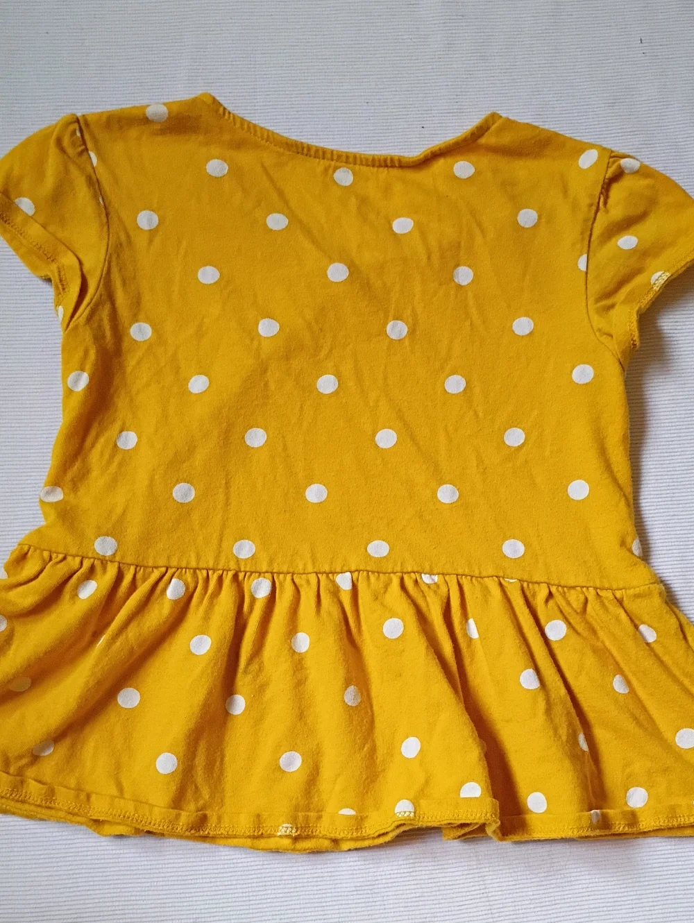 Old Navy Yellow Polka Dot Wrap Top with Denim Shorts